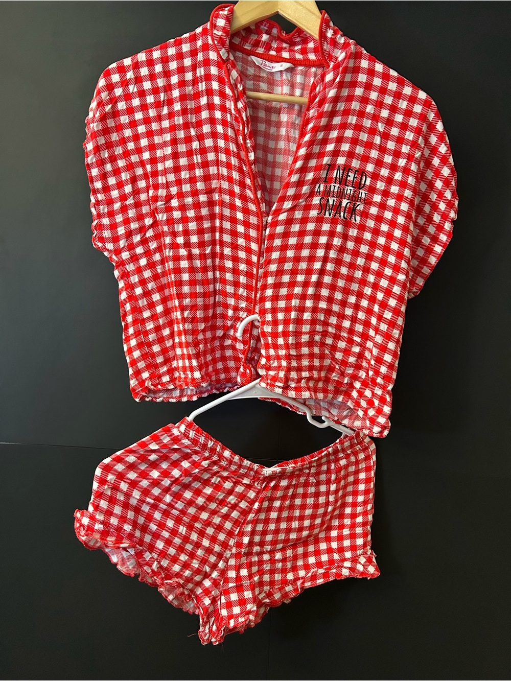 Red Gingham Women's Sleep Set - Two-Piece Lounge Shorts & Top
